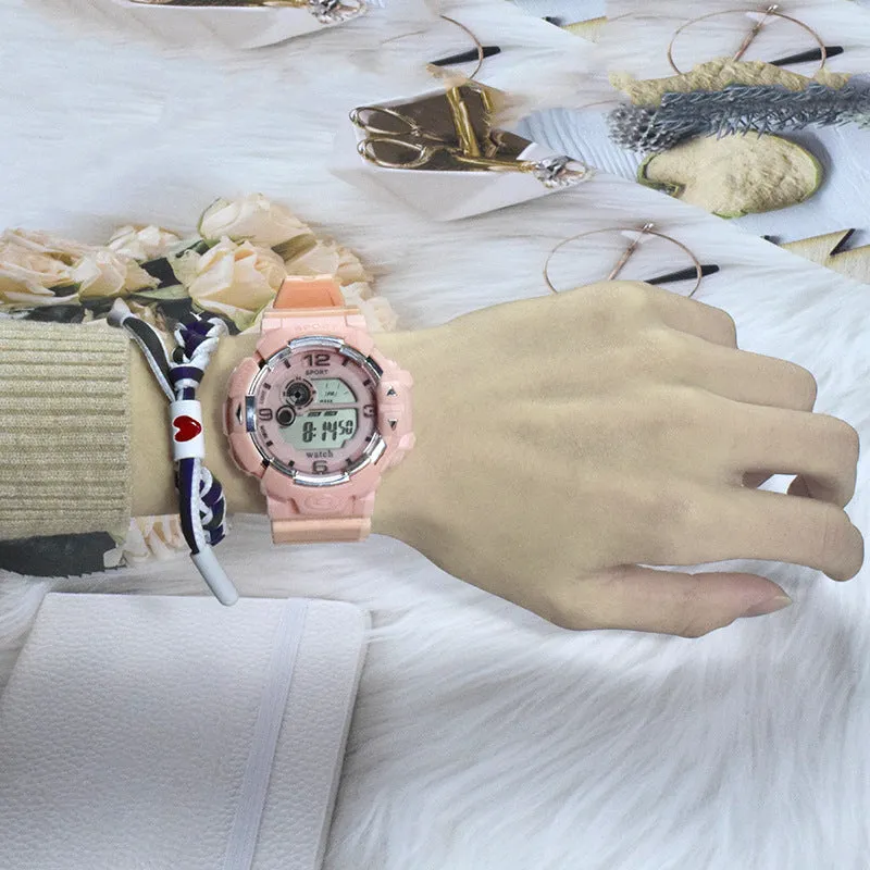 Sidiou Group Dropshipping Fashion Women's Simple Sports Waterproof Luminous Electronic Digital Watch Multifunction Student Alarm Wristwatch