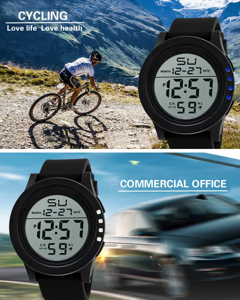 Sidiou Group Fashion LED 50m Waterproof Men's Digital Wristwatches Automatic Date Outdoor Sports Watch Male Smart Business Electronic Watches