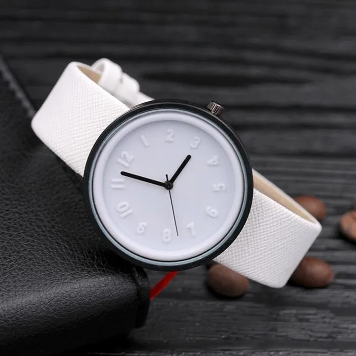 Sidiou Group Quartz Artificial Analog Bangle Fashion Round Band Wrist Leather Bracelet New Watch