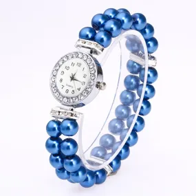 Sidiou Group Women Watches Simulated Pearl Rhinestone Luxury Elegant Wrist Band Bracelet Jewelry Gifts Promotional Watch Ladies Quartz Watch