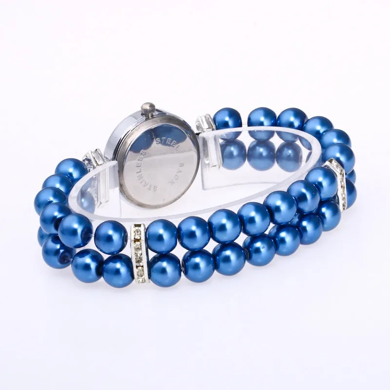 Sidiou Group Women Watches Simulated Pearl Rhinestone Luxury Elegant Wrist Band Bracelet Jewelry Gifts Promotional Watch Ladies Quartz Watch
