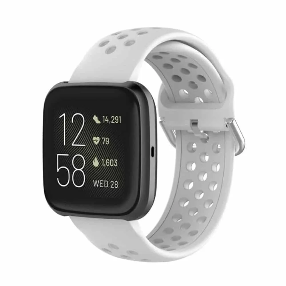 Silicone Band for Fitbit Versa/2/Lite Blaze(23mm) - Black Grey