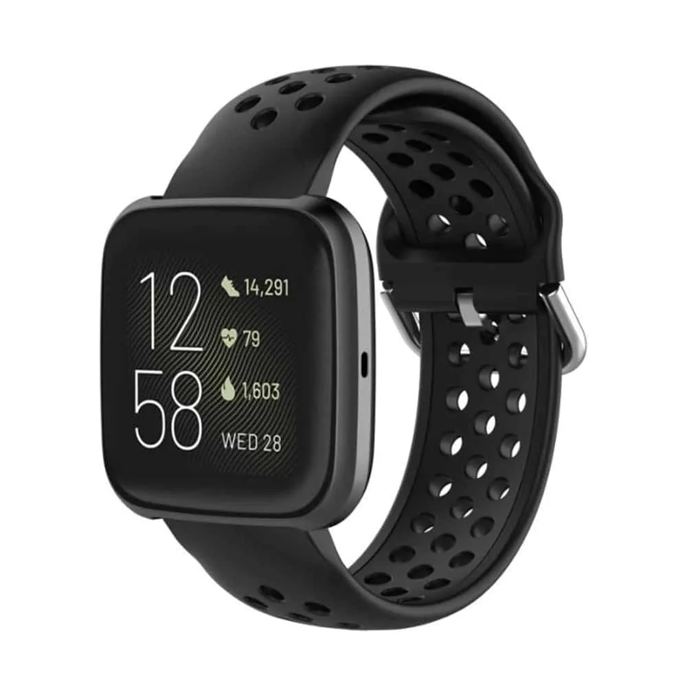 Silicone Band for Fitbit Versa/2/Lite Blaze(23mm) - Black Grey