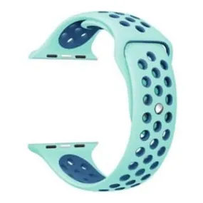 Silicone Strap for 38/40/41mm Apple Watch (M/L) - Frost Blue & Blue