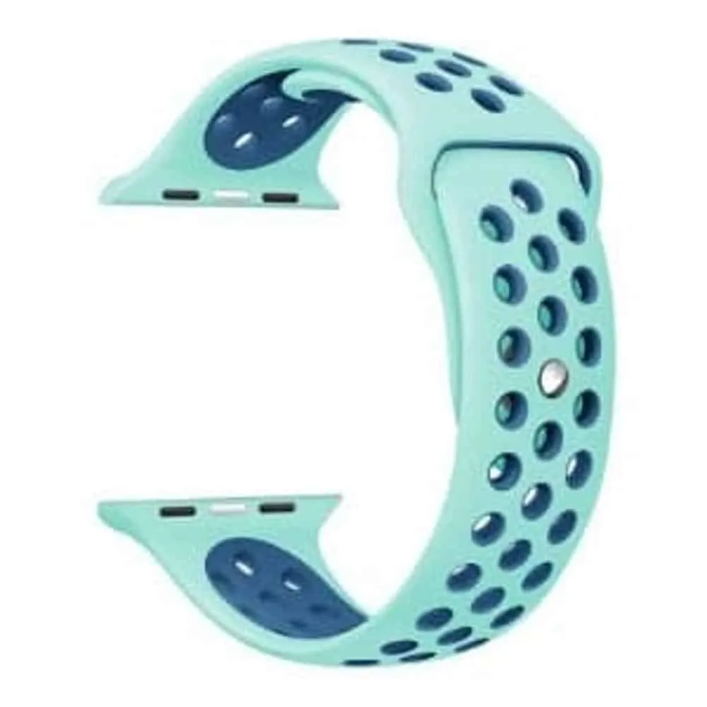 Silicone Strap for 38/40/41mm Apple Watch (M/L) - Frost Blue & Blue