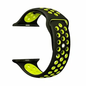Silicone Strap for 38/40/41mm Apple Watch (S/M) - Black & Yellow
