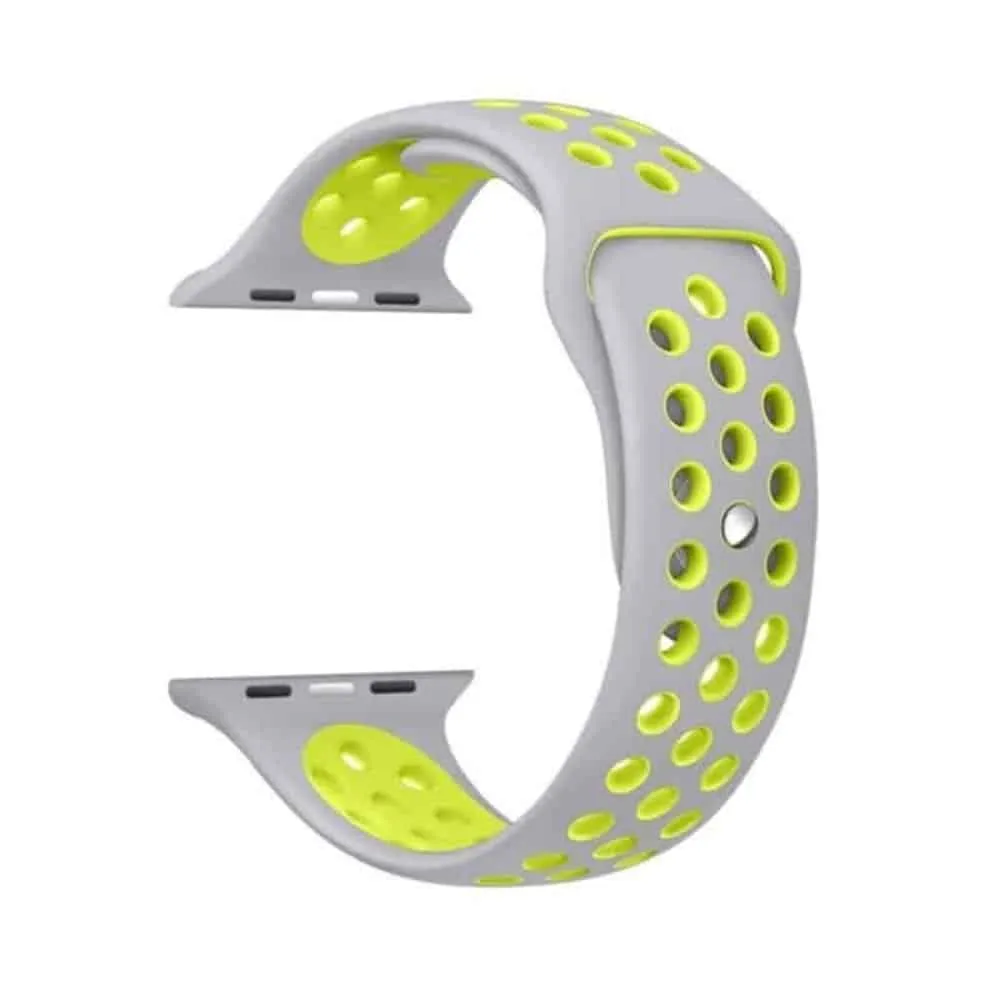 Silicone Strap for 38/40/41mm Apple Watch (S/M) - Grey & Yellow