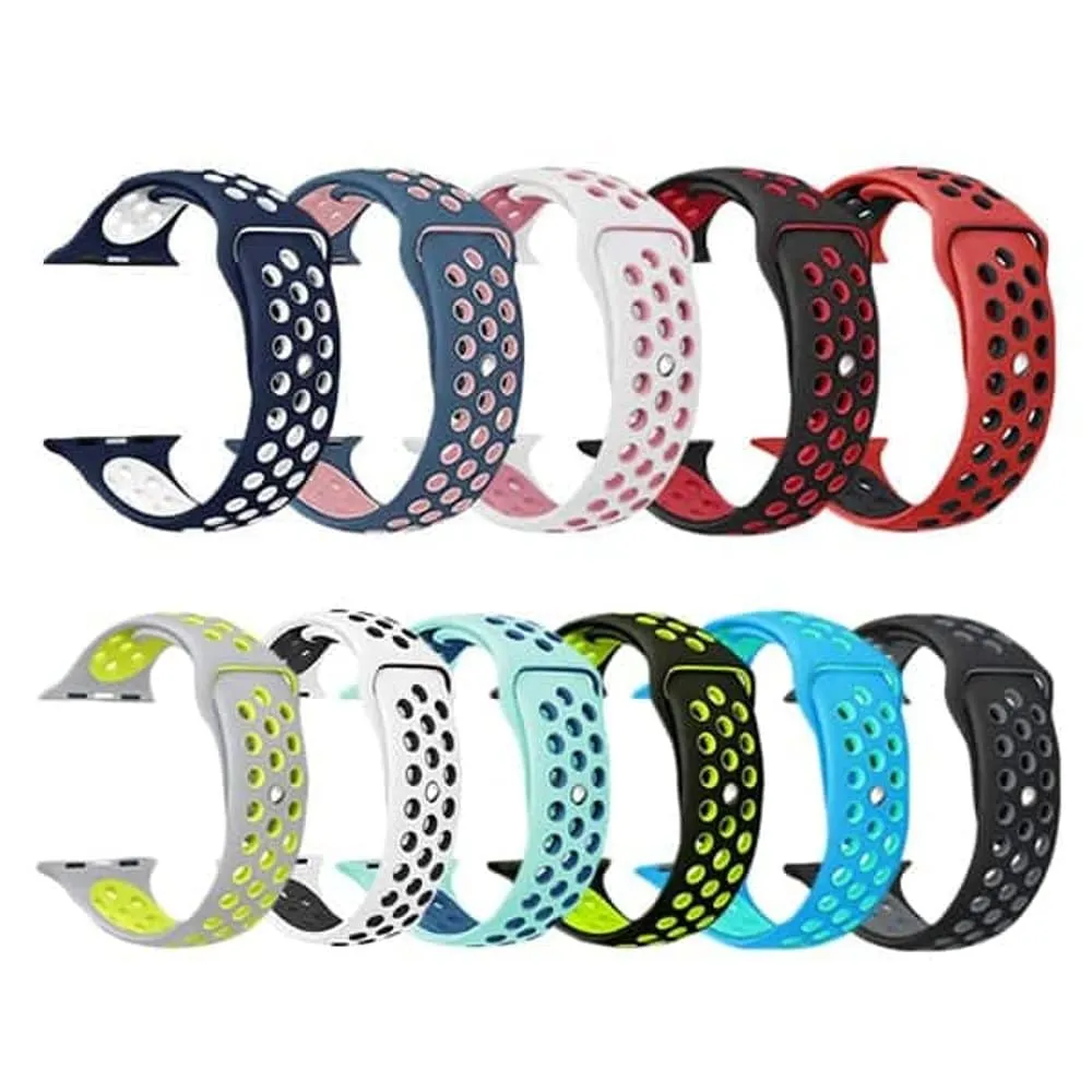 Silicone Strap for 38/40/41mm Apple Watch (S/M) - Navy & White
