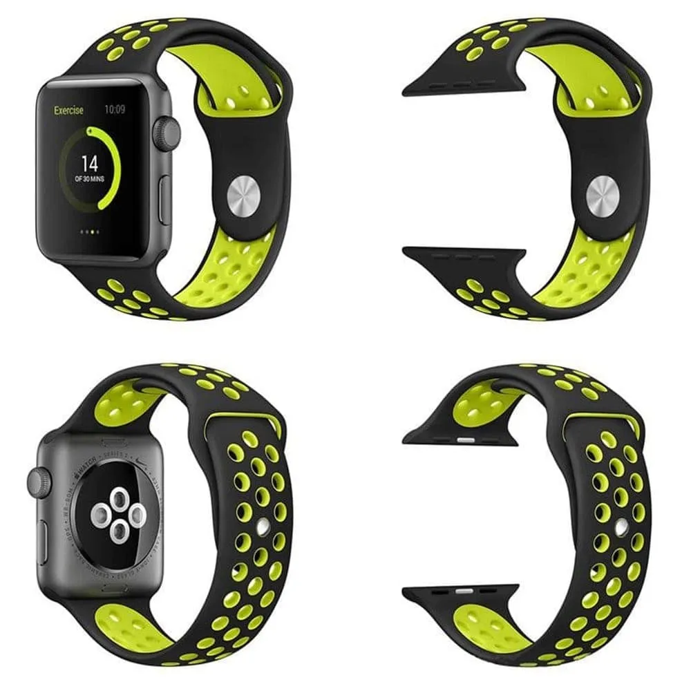 Silicone Strap for 38/40/41mm Apple Watch (S/M) - Red & Black