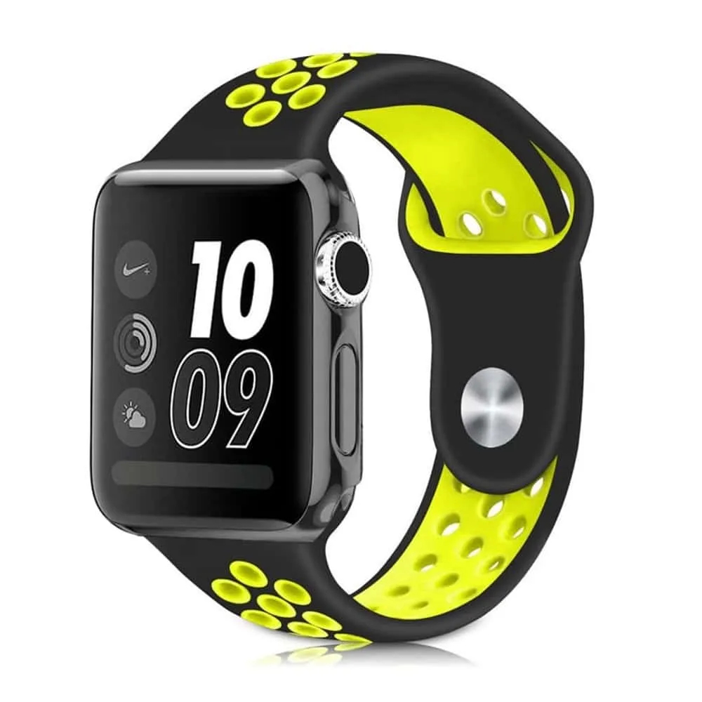 Silicone Strap for 38/40/41mm Apple Watch (S/M) - Red & Black