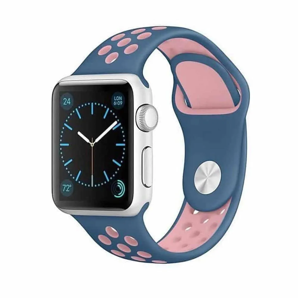Silicone Strap for 38/40/41mm Apple Watch (S/M) - Red & Black