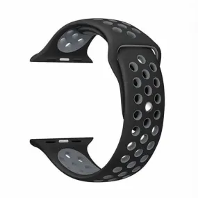 Silicone Strap for 38/40/41mm Apple Watch(M/L) - Black & Grey