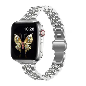 Slim Metal Straps For Apple Watch Band 42mm 44mm 45mm 49mm - Silver