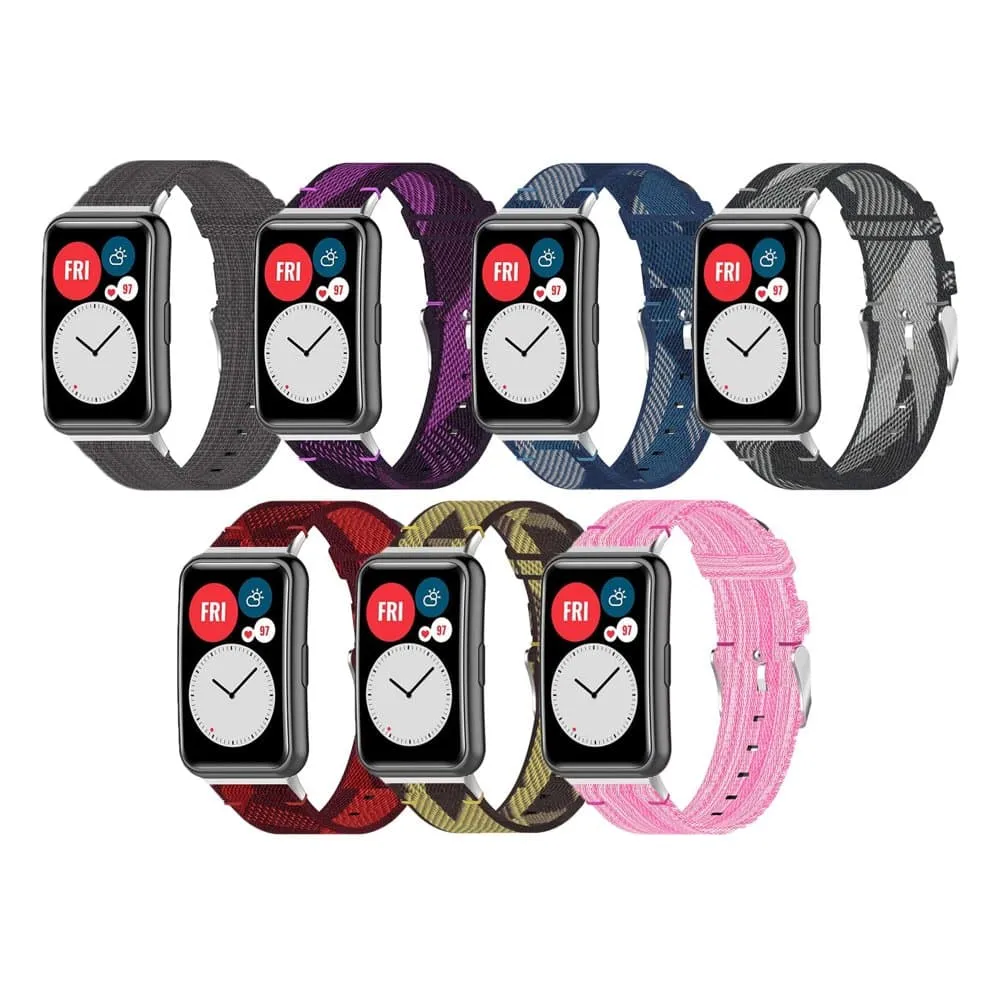 Sporty Woven Nylon Band for Huawei Watch Fit - Red