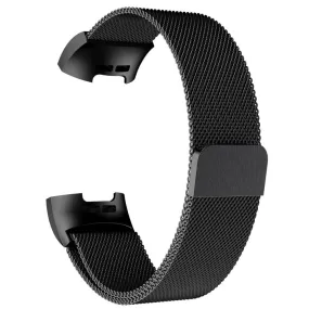 Stainless Steel Milanese Loop Strap Fitbit Charge 3/4, Sense M/L Black