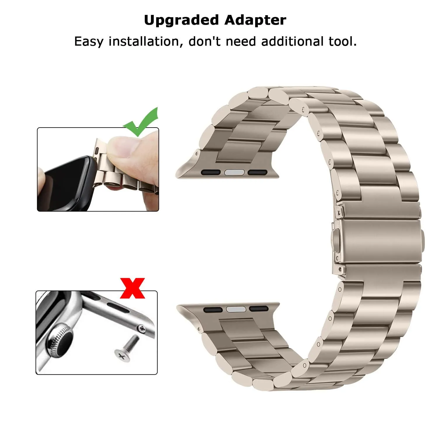 Stainless Steel Wristband for Apple Watch 8 7 SE 6 5 4 Ultra 49mm 40/44/42/38/41/45mm