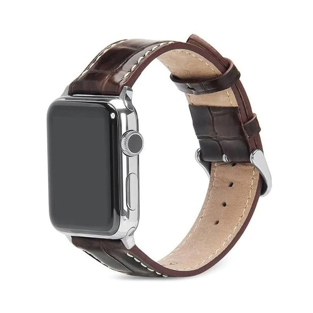 Stylish Leather Strap for Apple iWatch 42/44/45/49mm - Brown