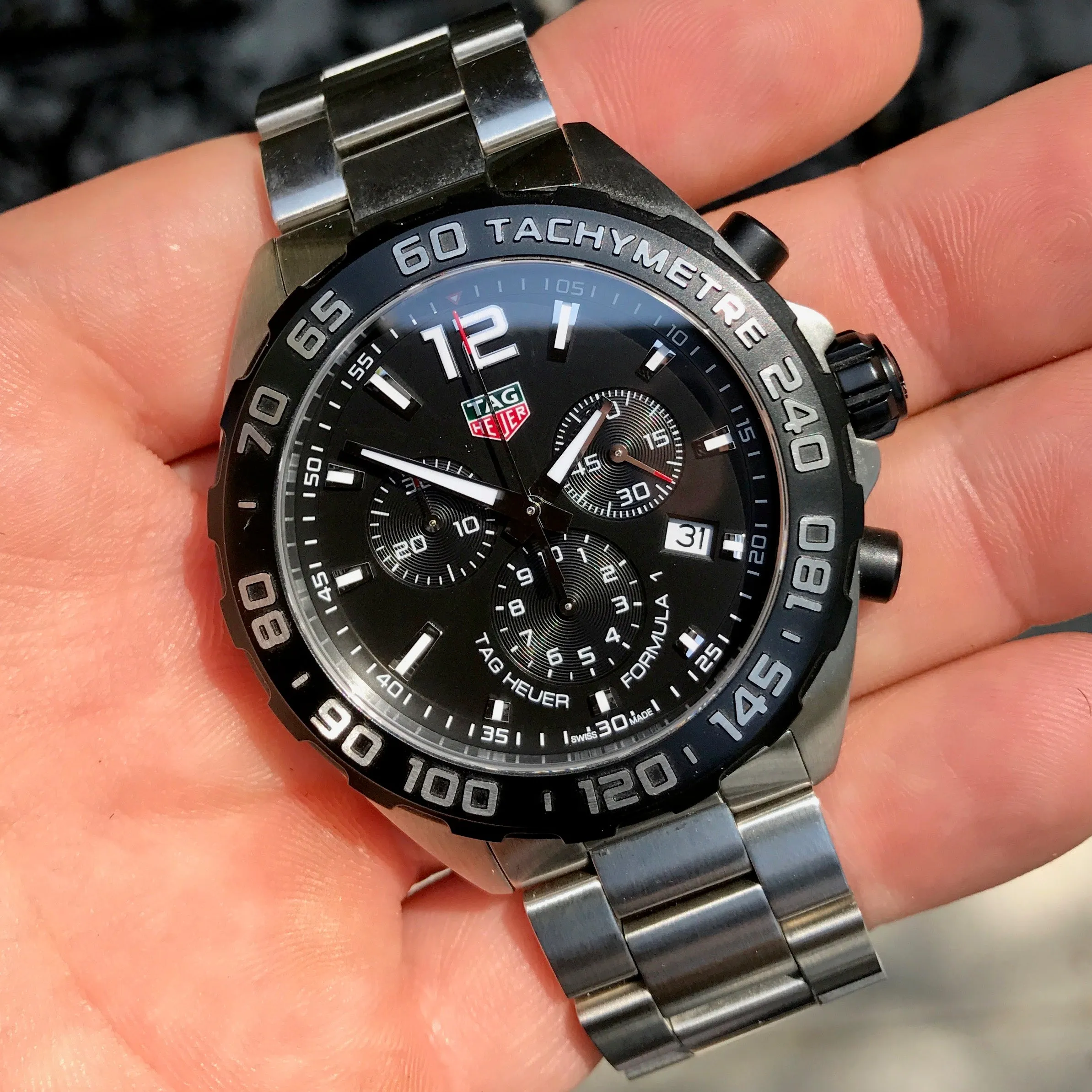 TAG Heuer Formula 1 CAZ1010 Chronograph Stainless Steel Quartz 44mm Wristwatch Box Papers