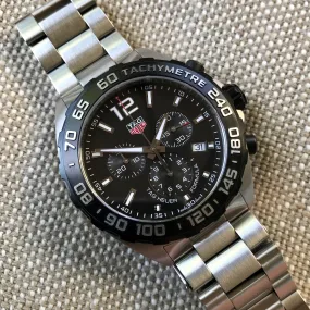 TAG Heuer Formula 1 CAZ1010 Chronograph Stainless Steel Quartz 44mm Wristwatch Box Papers