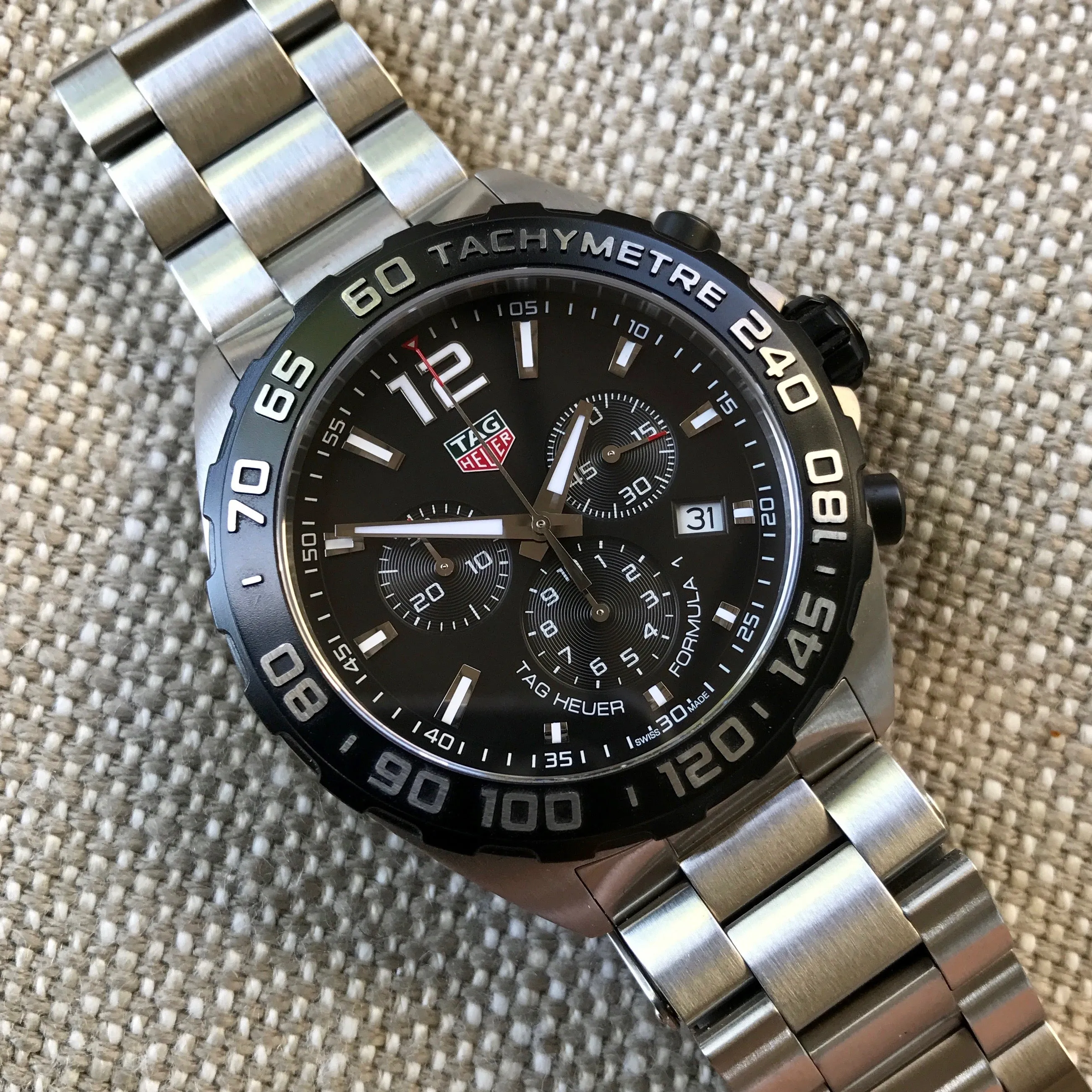 TAG Heuer Formula 1 CAZ1010 Chronograph Stainless Steel Quartz 44mm Wristwatch Box Papers