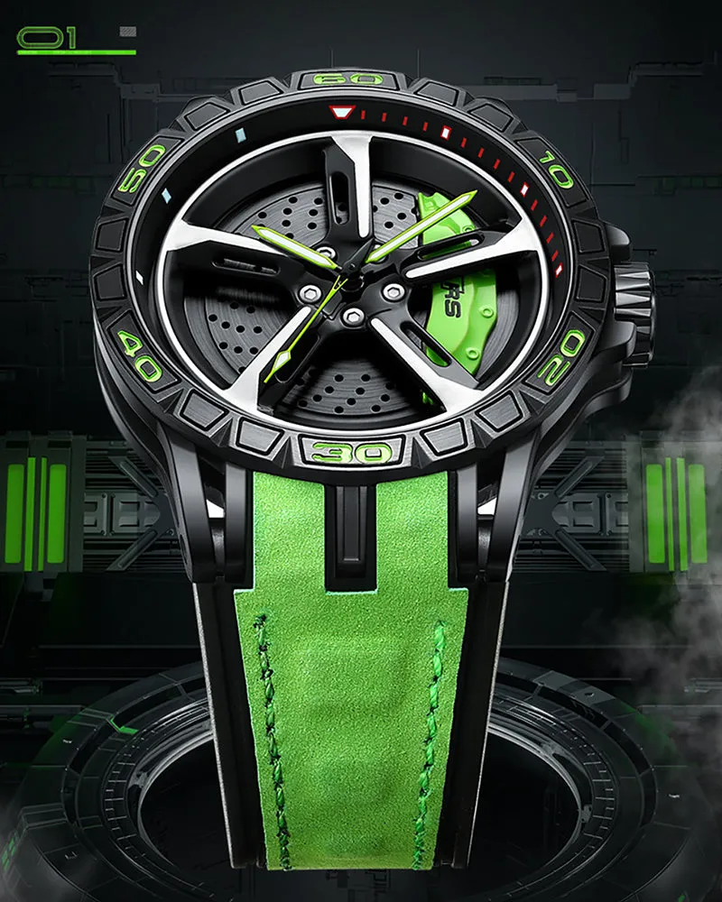 Techwear Coupe RS7 Spinning Luminous Sporty Watch