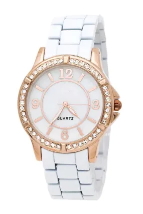 TEEK - Crystal Bezel Enamel Bracelet Watch