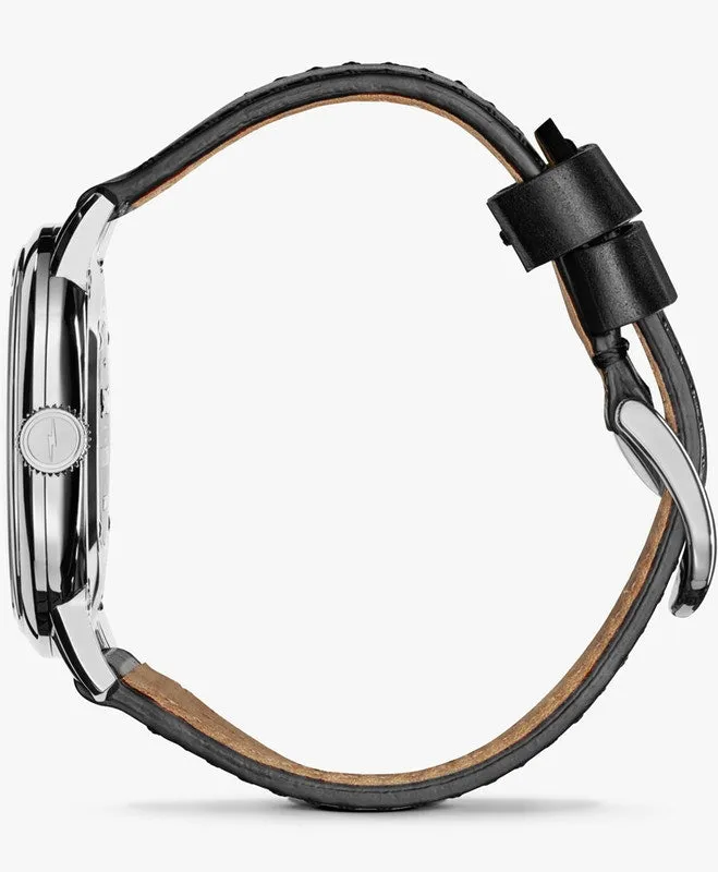 THE BEDROCK 42MM Black Dial on Black Strap