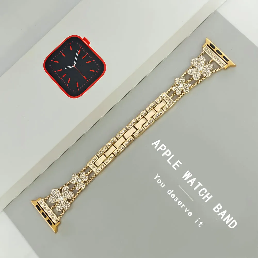 Tikband Stylish Clover Diamond Watch Band For Apple Watch