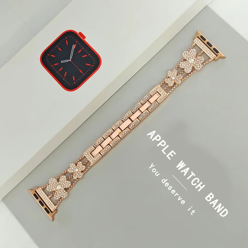 Tikband Stylish Clover Diamond Watch Band For Apple Watch