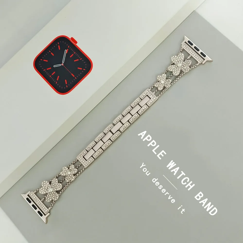 Tikband Stylish Clover Diamond Watch Band For Apple Watch