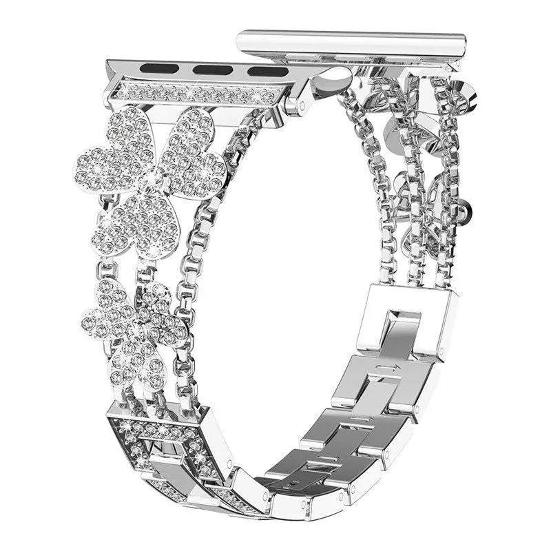 Tikband Stylish Clover Diamond Watch Band For Apple Watch