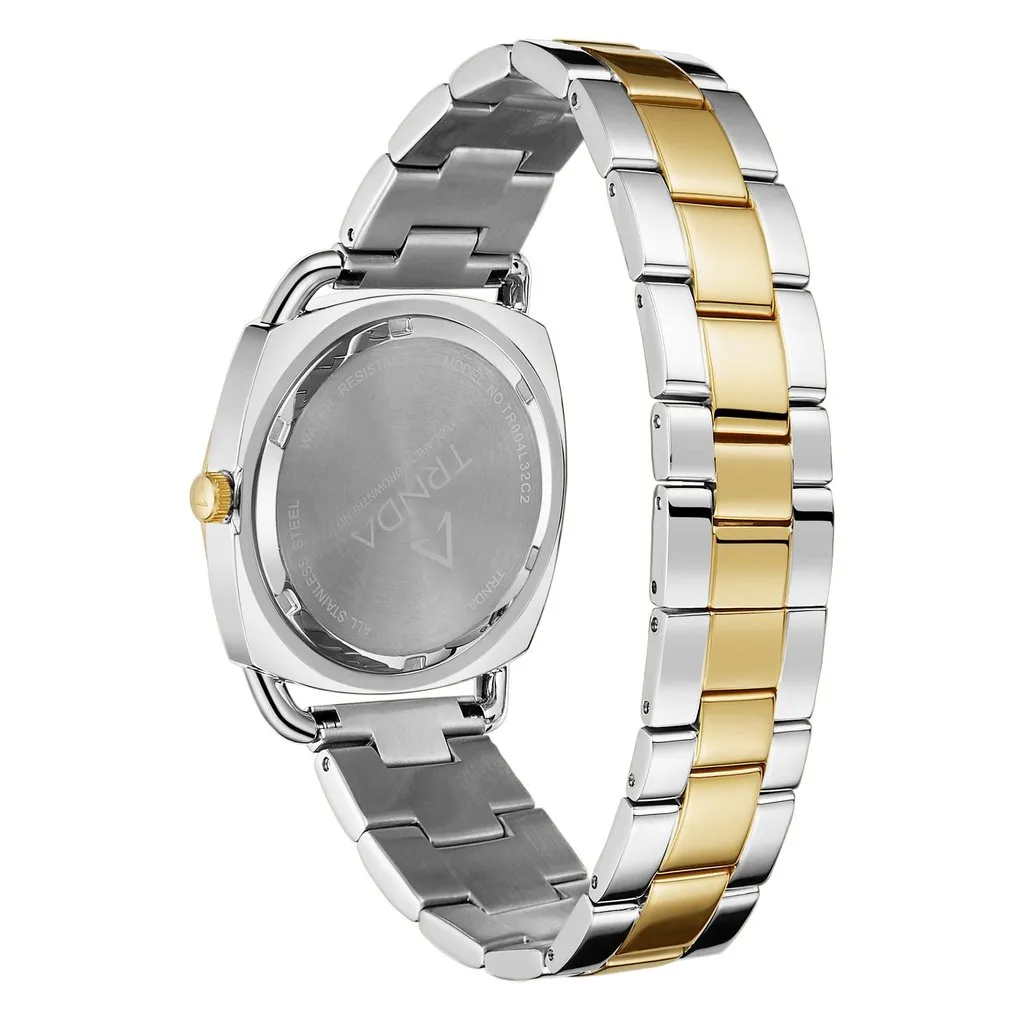 TRNDA Women's Watch with Silver Stainless Steel Case and Silver & Gold Stainless Steel Band