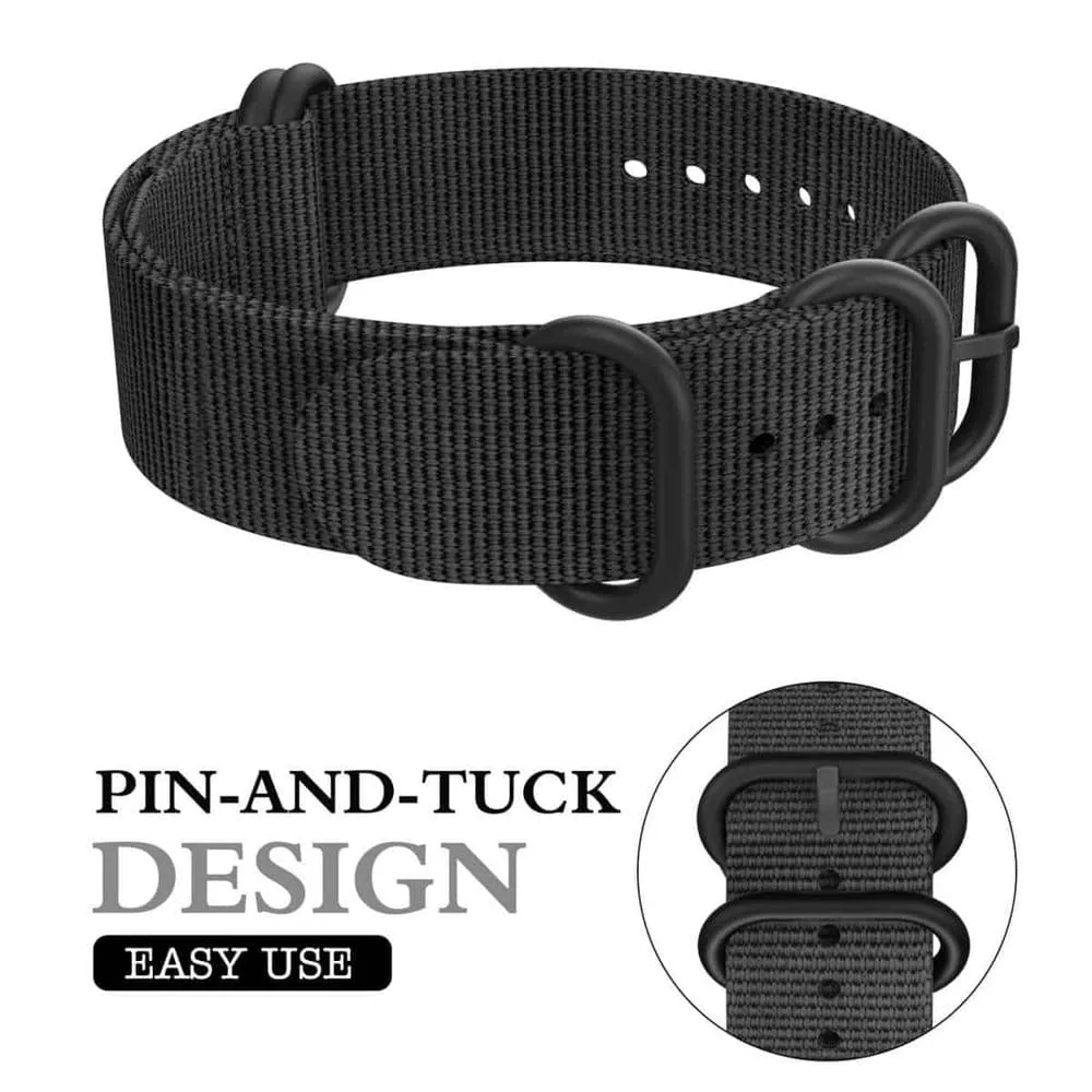 Universal 20mm Nylon Watch Strap - Black