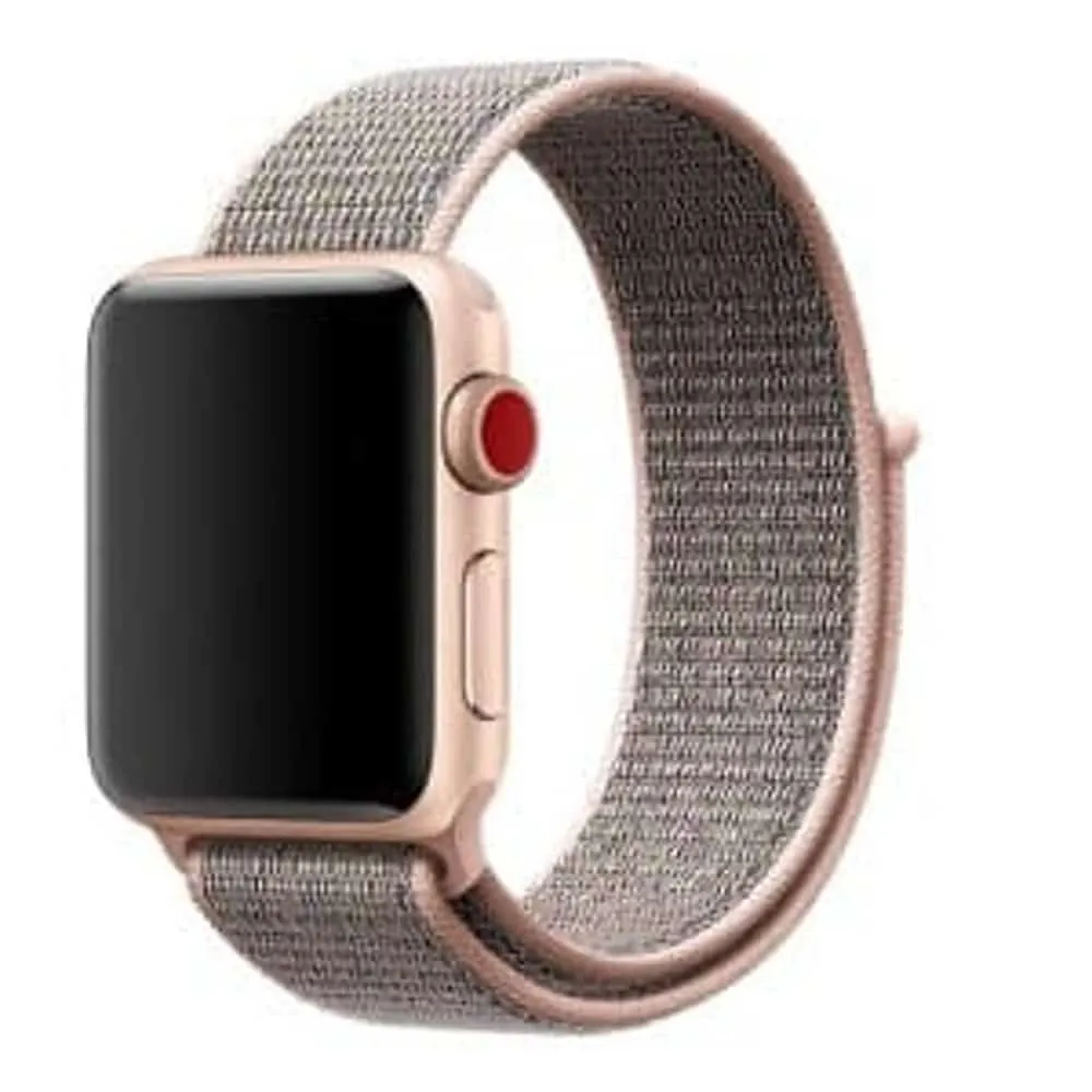 Velcro Nylon Strap for 38/40/41mm Apple Watch - Pink Sand