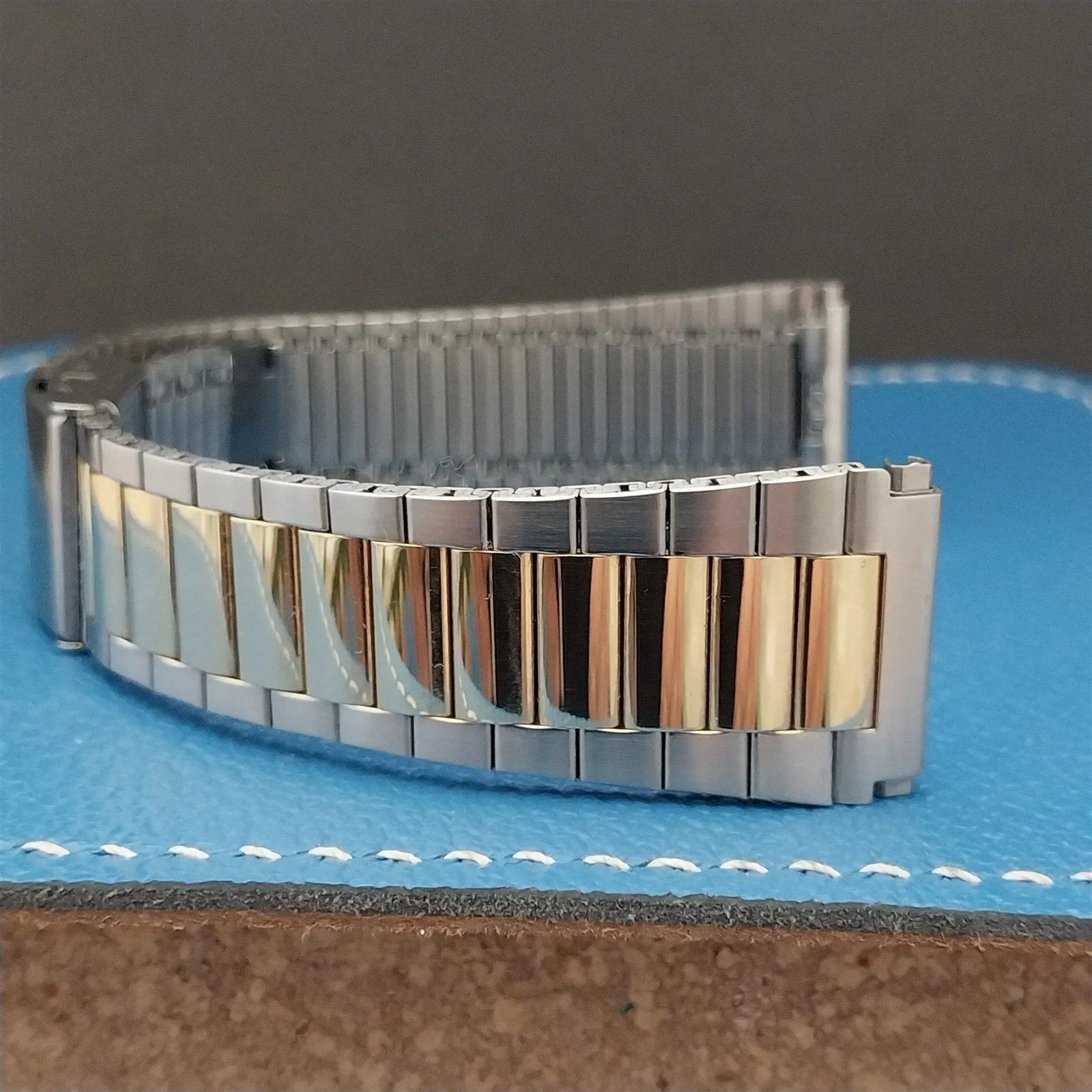Vintage Speidel Stainless & Gold-Tone 18mm 19mm 20mm Classic 1970s Watch Band