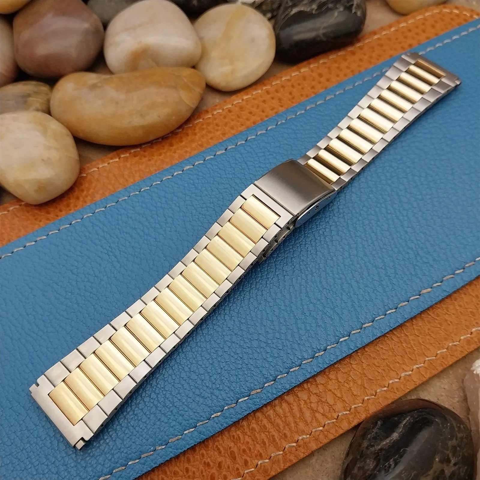 Vintage Speidel Stainless & Gold-Tone 18mm 19mm 20mm Classic 1970s Watch Band