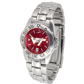 Virginia Tech Hokies Ladies AnoChrome  Steel Band Sports Watch