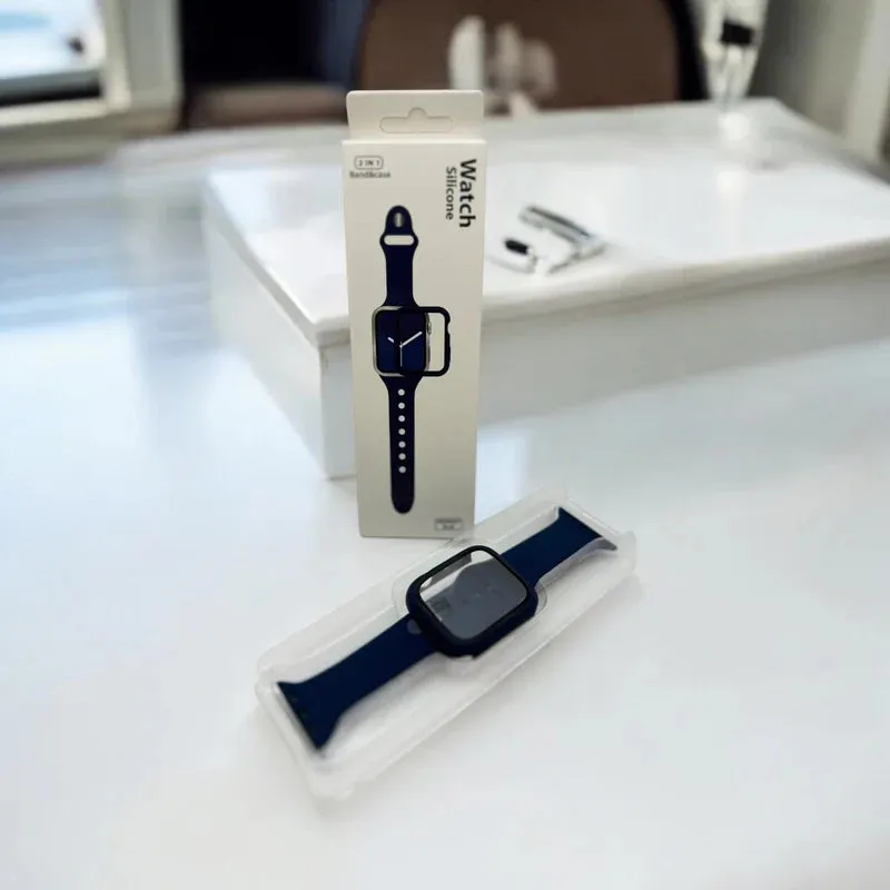 Watch Silicon 2 IN 1 Band&Case For Apple Watch (42m/blue)