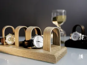 Watch Stand Display Holds 4 - Oak