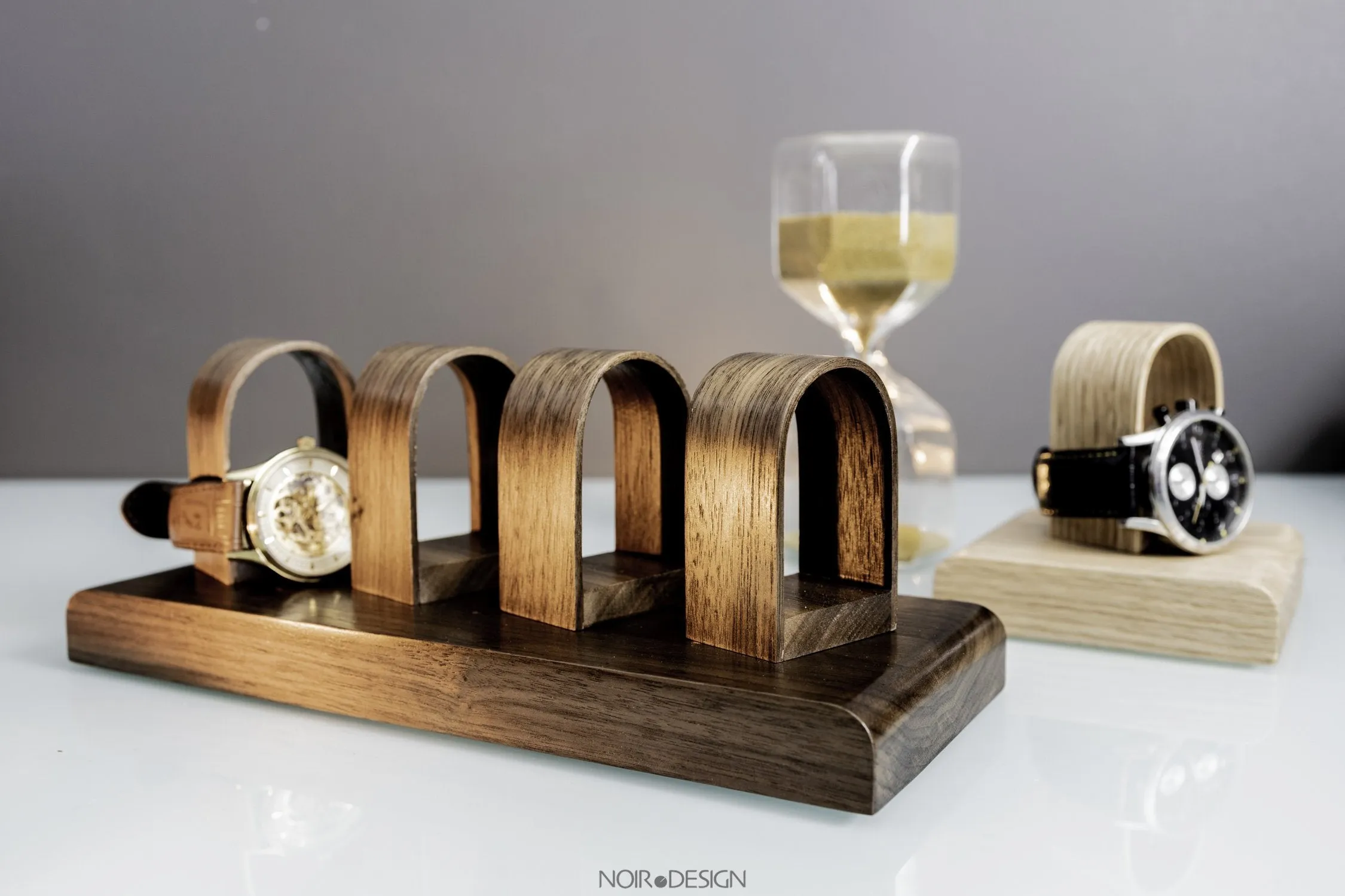 Watch Stand Display Holds 4 - Oak