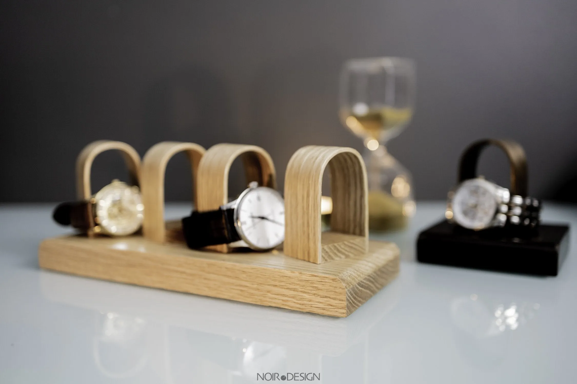 Watch Stand Display Holds 4 - Oak