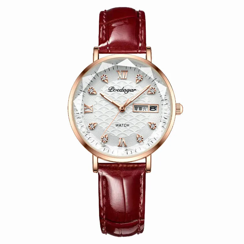 Women's Waterproof Double Calendar Watch