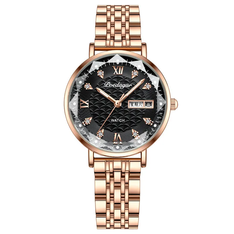 Women's Waterproof Double Calendar Watch