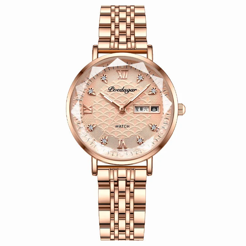 Women's Waterproof Double Calendar Watch