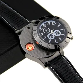 Wrist Watch Windproof Lighter | Stylish USB Chargeable Flameless Lighter Watch