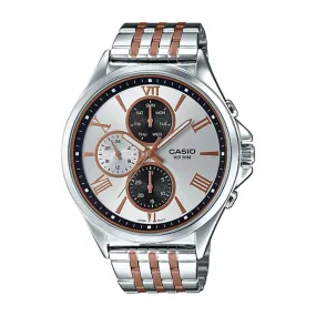 WW0538 Casio Enticer Multifunction Stainless Steel Chain Watch MTP-E316RG-7AVDF