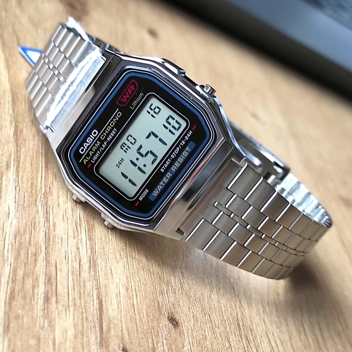 WW1063 Casio Vintage Digital Silver Chain Watch A159WA-N1DF