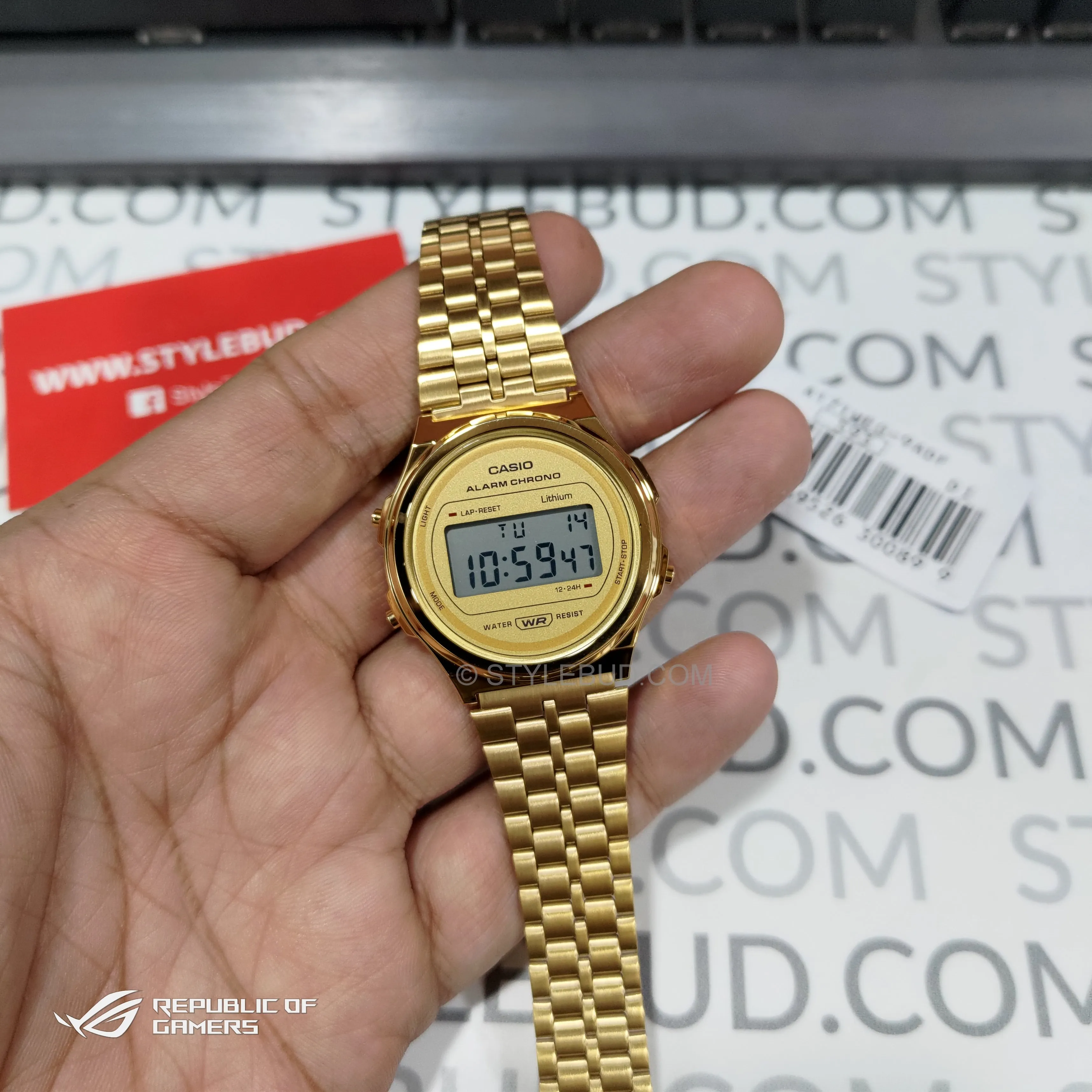 WW1534 Casio Vintage Digital Golden Chain Watch A171WEG-9ADF