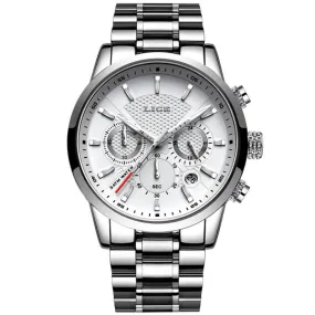 WW1757 Lige Chronograph Stainless Steel Silver Chain Watch 9866