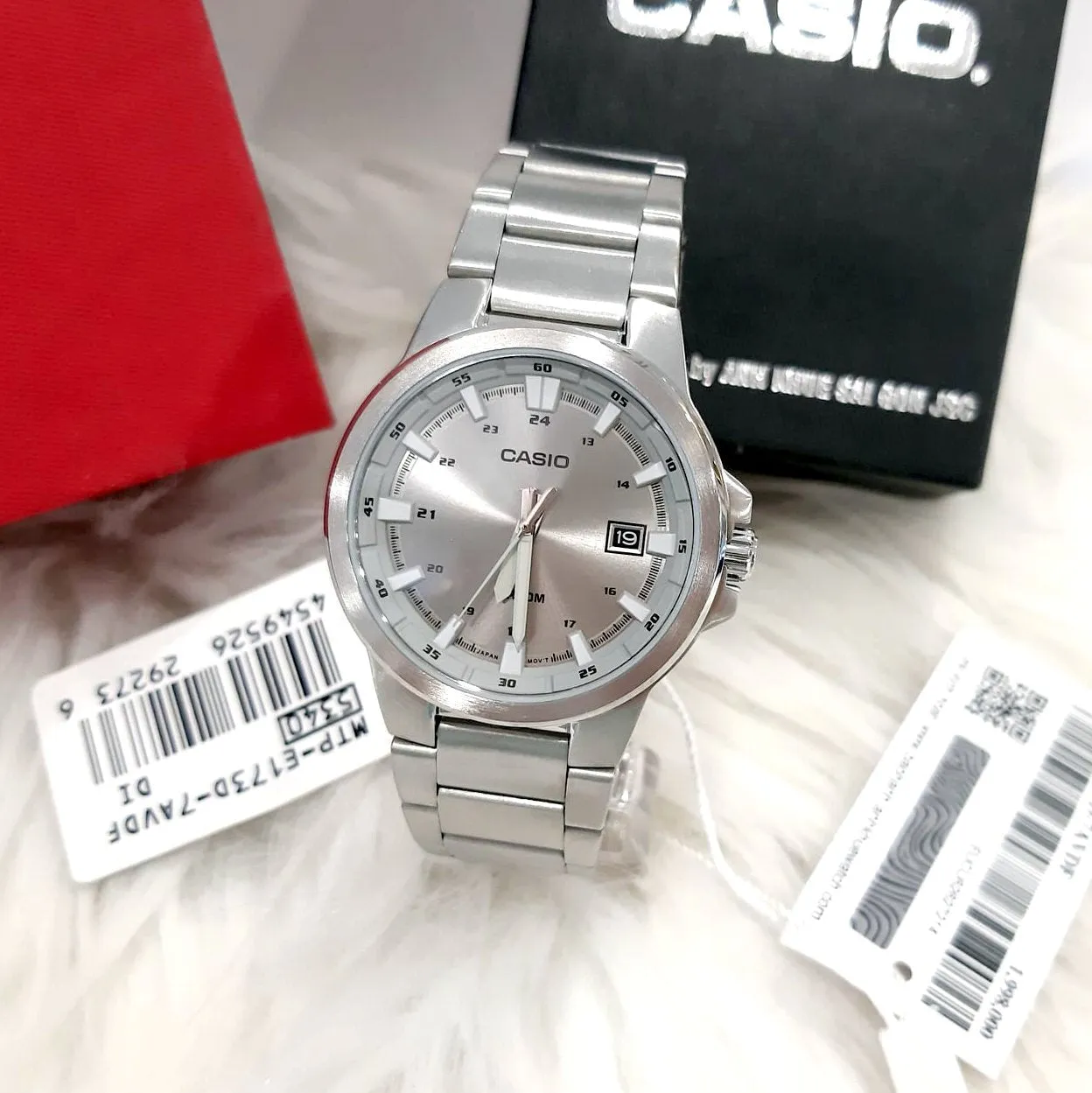WW1808 Casio Enticer Date Stainless Steel Chain Watch MTP-E173D-7AVDF